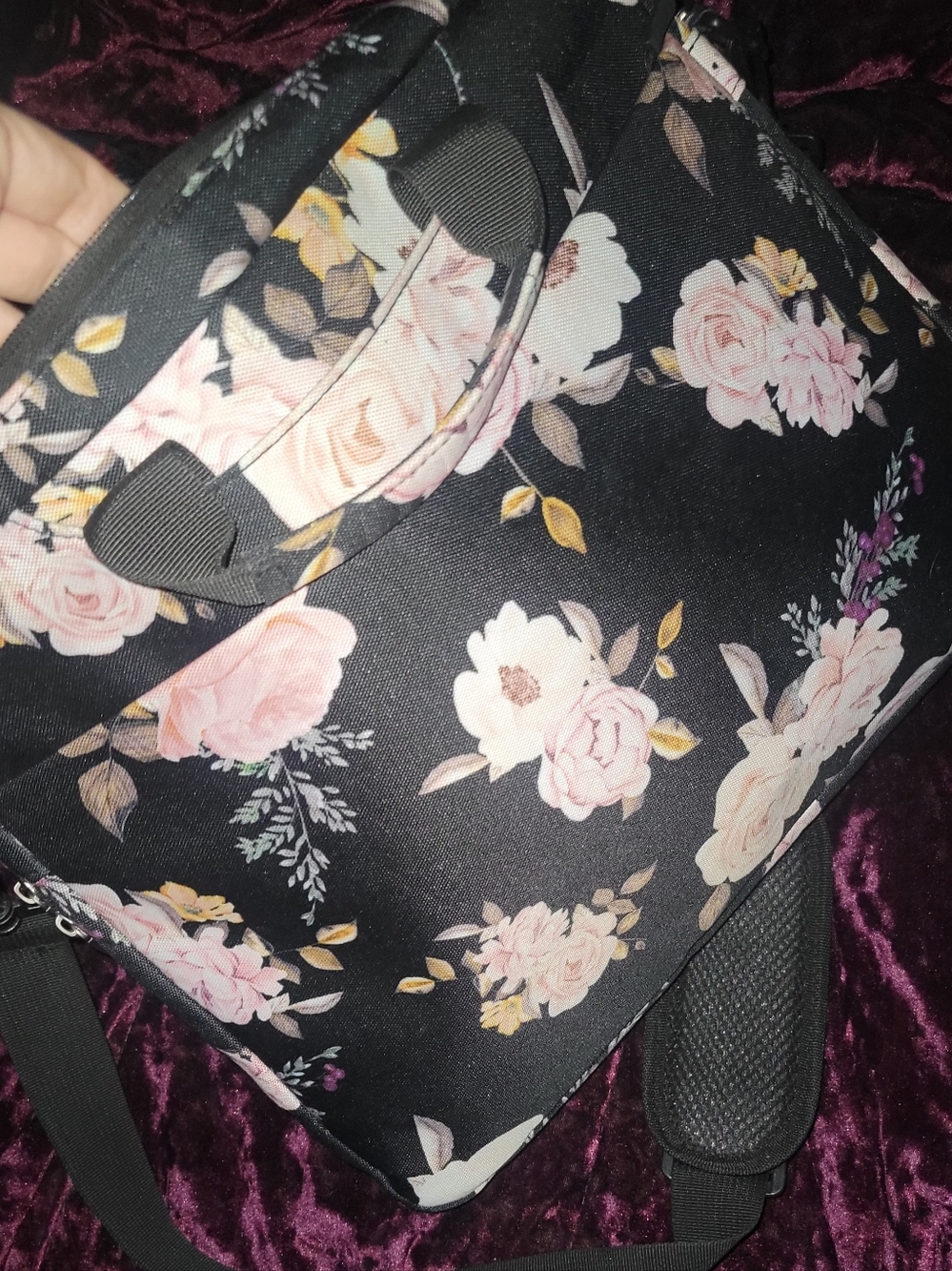 Floral Black Laptop Bag